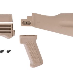 Arsenal 4-Piece Desert Sand Mil Spec Warsaw Length Buttstock Set for Stamped Receivers With Hardware