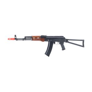 Cybergun ICS Kalashnikov Licensed AKS-74 Airsoft AEG Rifle w/ Real Wood Furniture, Black/Wood