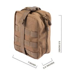 Lancer Tactical Airsoft Admin Pouch w/ Molle, Khaki