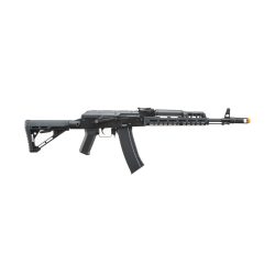 Lancer Tactical AK74 Full Metal Airsoft Rifle w/ 10.5 inch CNC M-LOK Handguard and Delta Stock, Black