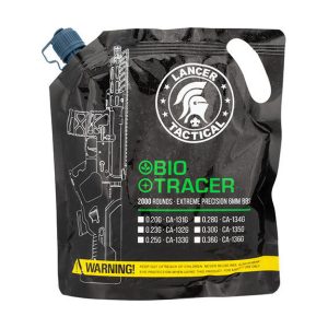Lancer Tactical Seamless Biodegradable Tracer Airsoft BBs, 0.20g, 2000 Rds, Green