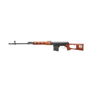 LCT SVD Dragunov Electric Airsoft Sniper Rifle w/ Real Wood Furniture, Wood/Black